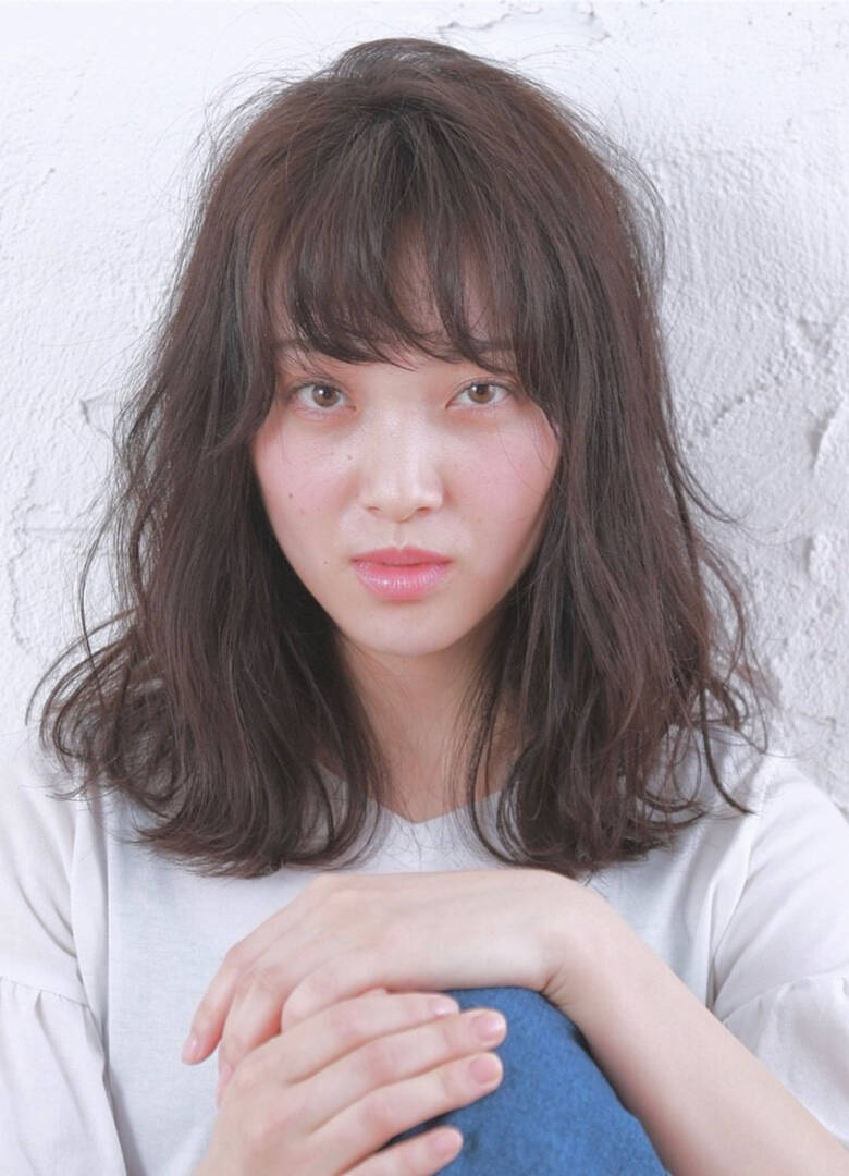 サロンモデル ナチュラルブラウンカラー セミロング ナチュラル可愛い We 柏 オオクボ ショウヘイ Hair